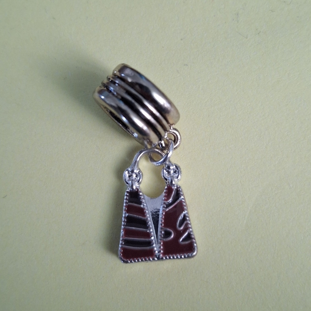 Silver/golden Tone Handbag Zebra Charm Pendant Red/black Y2k Charm Sister Casual
